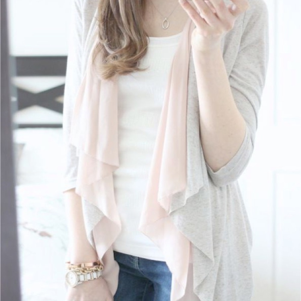 Brixon ivy cardigan gray and pink
